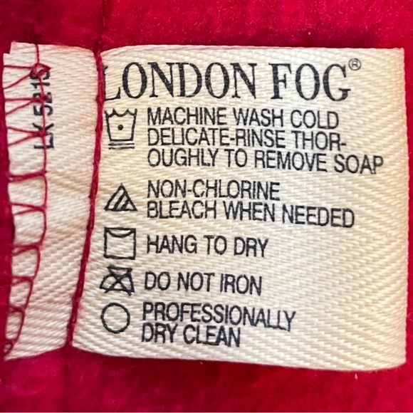 London Fog Red Fleece Full Zipper Jacket Size Medium - Picture 6 of 8